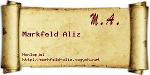 Markfeld Aliz névjegykártya